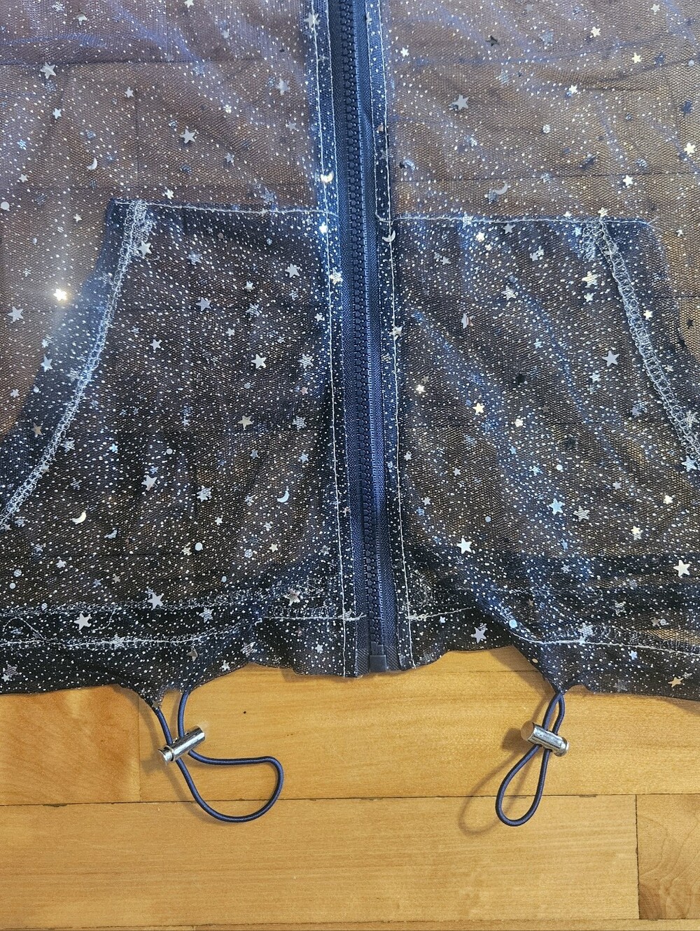Transparent See-Through Whimsical Fairy-Style Glittery Zip-Up - Picture 7 of 12